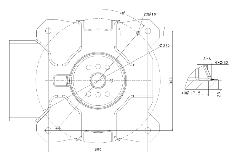 MOUNTING DIMENSION OF ROBOT BASE VBRH4-1A